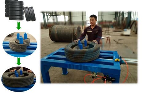 Waste tire doubling machine